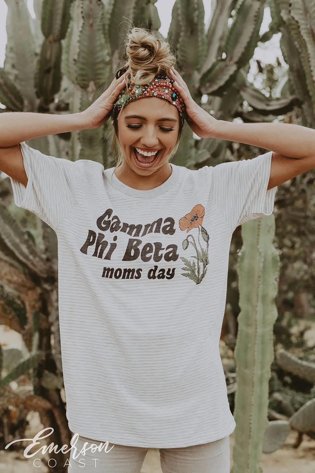 Gamma Phi Beta Moms Day Stripe Tee