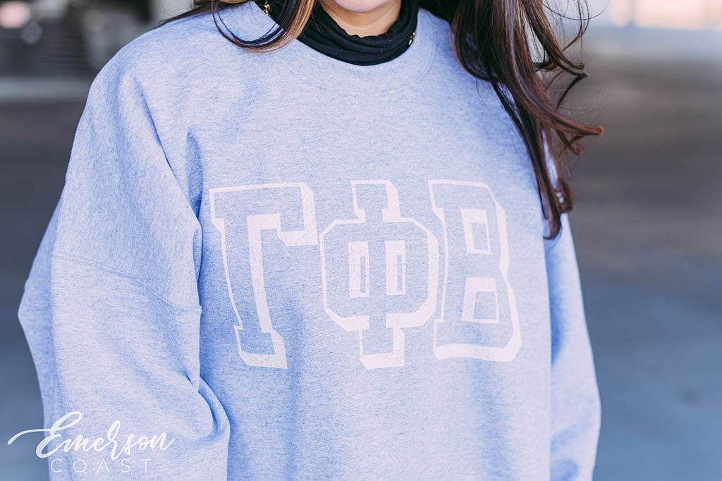 Gamma Phi Beta Oversized Ash Gray Sweatshirt