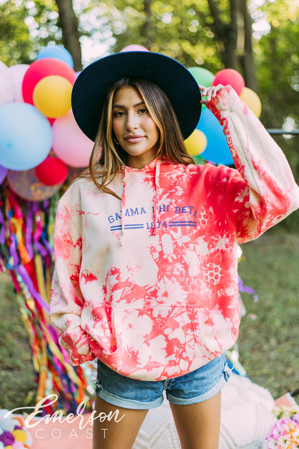 Gamma Phi Beta Coral Kissed Hoodie