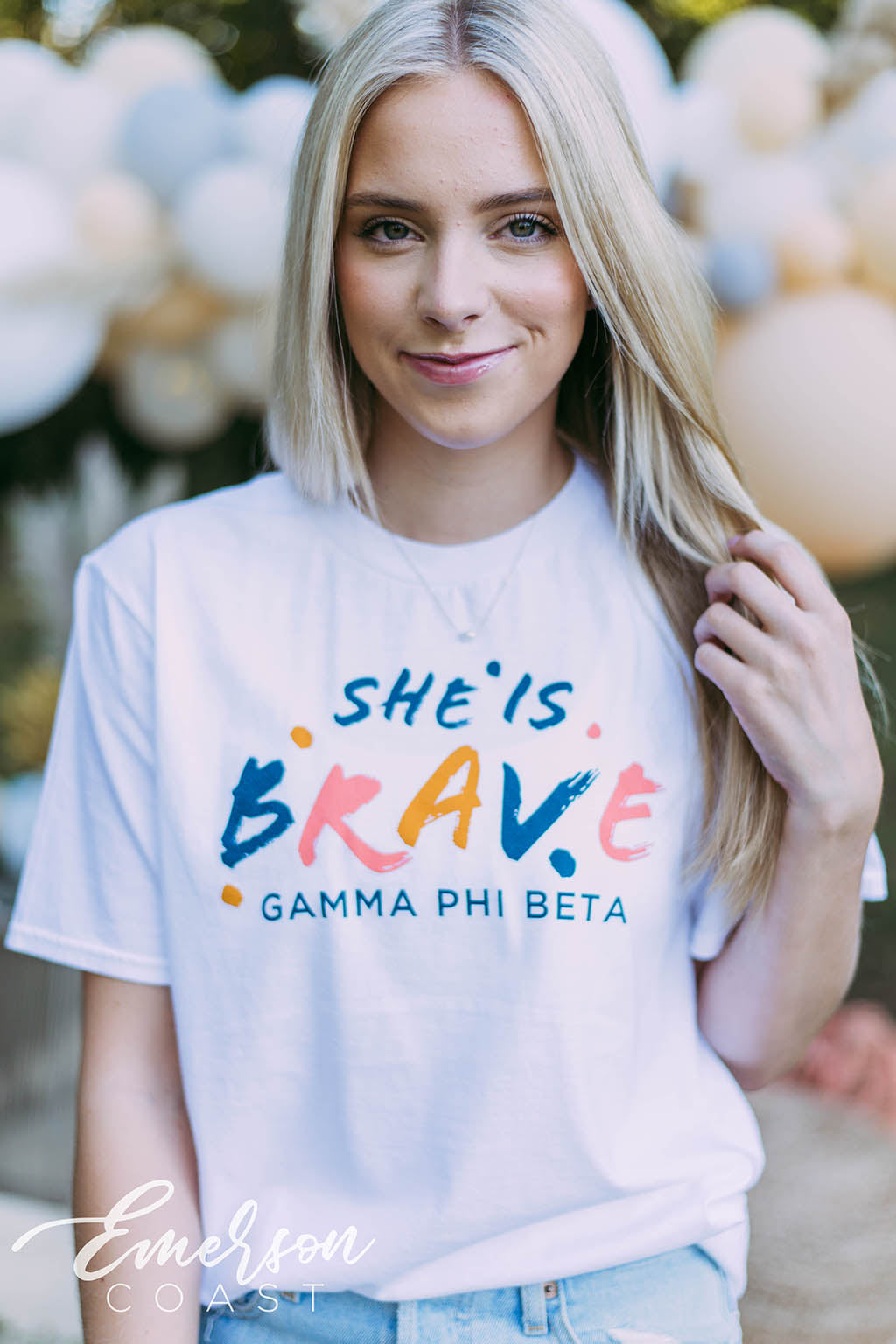 Gamma Phi Beta She is Strong/Determined/Brave Tshirt