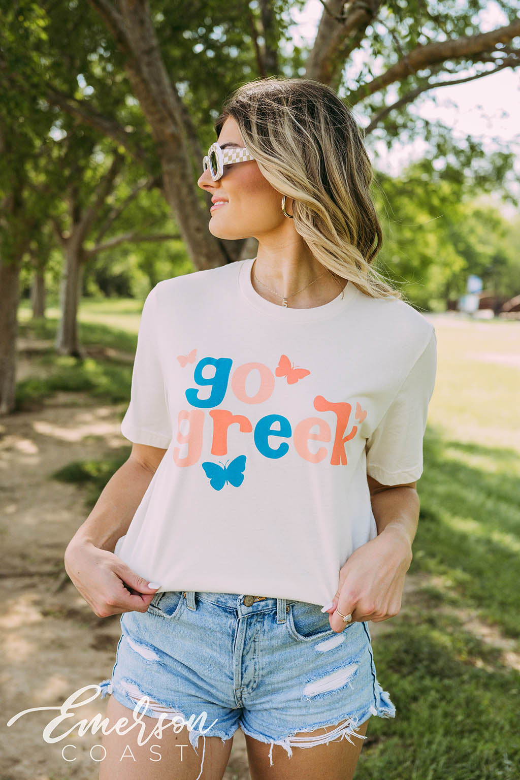 Go Greek Colorful Butterfly Tee