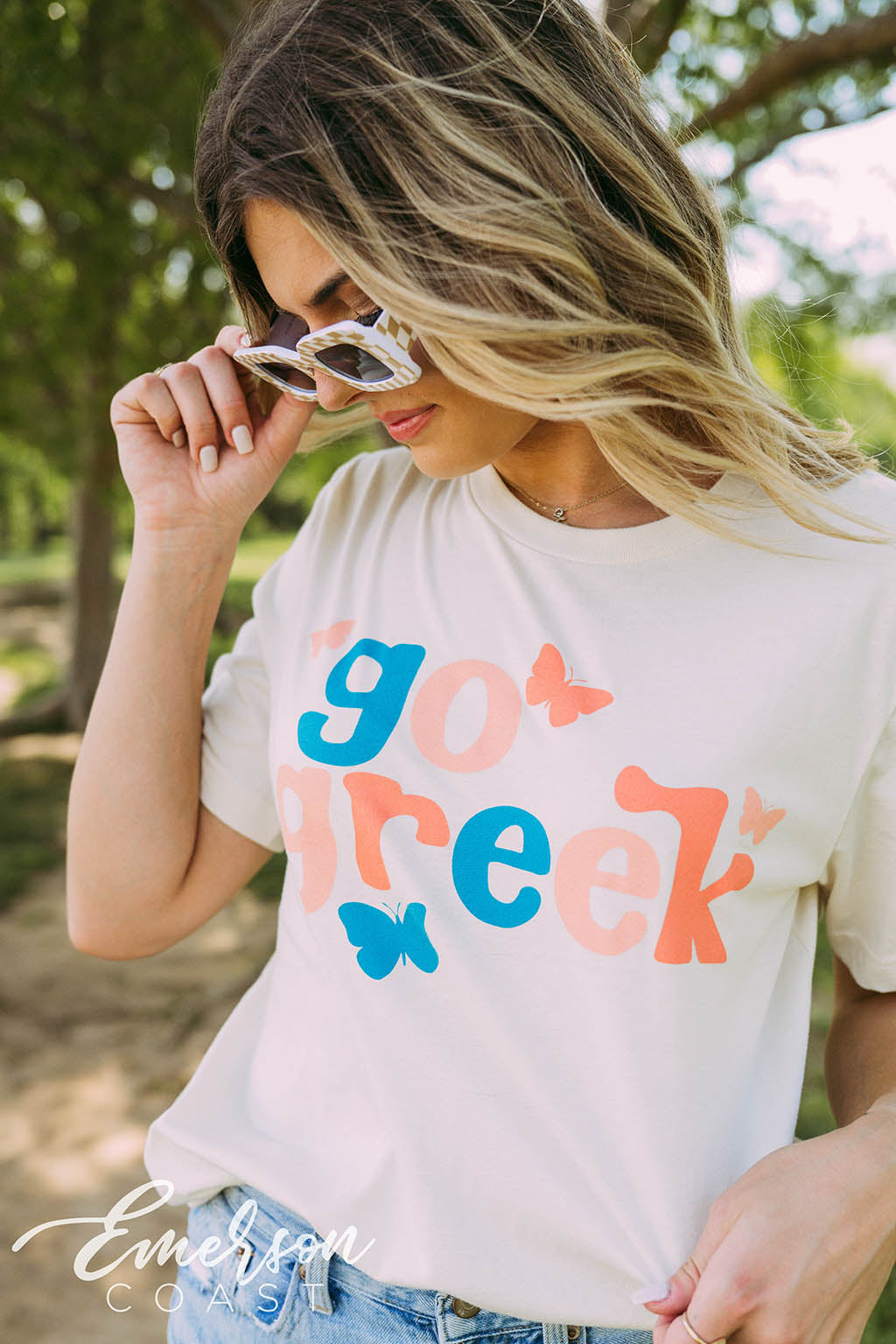 Go Greek Colorful Butterfly Tee