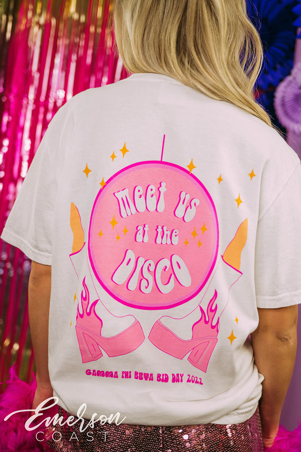 Gamma Phi Bid Day Meet Us At The Disco Tee