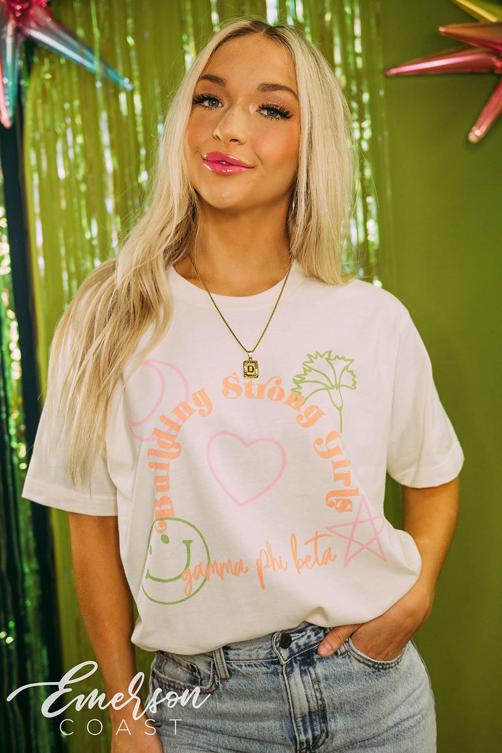 Gamma Phi Beta Philanthropy Building Strong Girls Doodle Tee