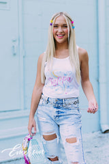 Kappa Butterfly Airbrush Ribbed Tank