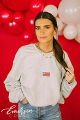 Kappa Alpha Theta Subtle America Embroidered Sweatshirt