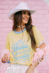 Theta Just Got Sweeter Candy Bid Day Colorblock Ringer Tee