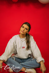 Kappa Alpha Theta Subtle America Embroidered Sweatshirt