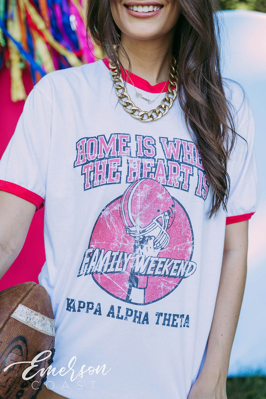 Kappa Alpha Theta Family Weekend Football Ringer Tee