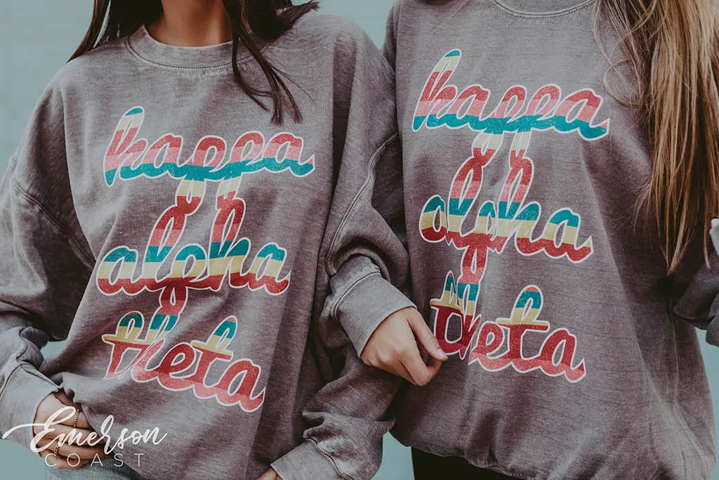 Kappa Alpha Theta Colorful PR Bomber Sweatshirt