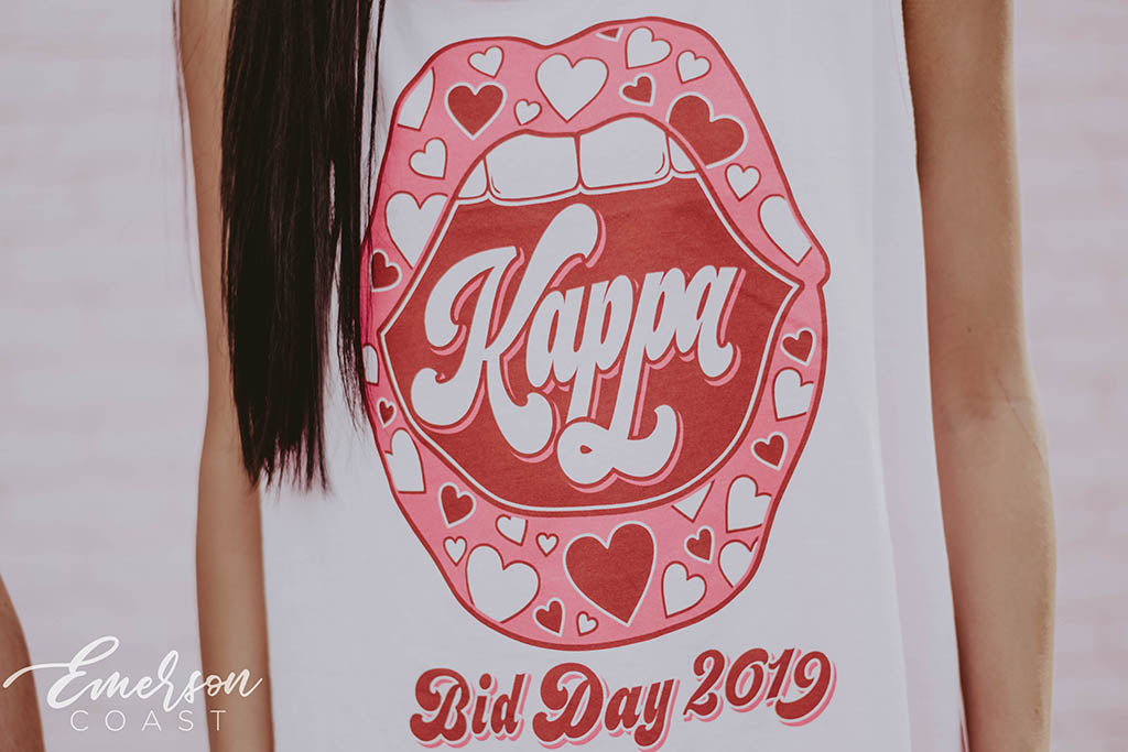 Kappa Kappa Gamma Falling In Love Bid Day Lips Tank