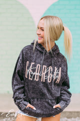 Kappa Delta PR Black Mineral Wash Hoodie