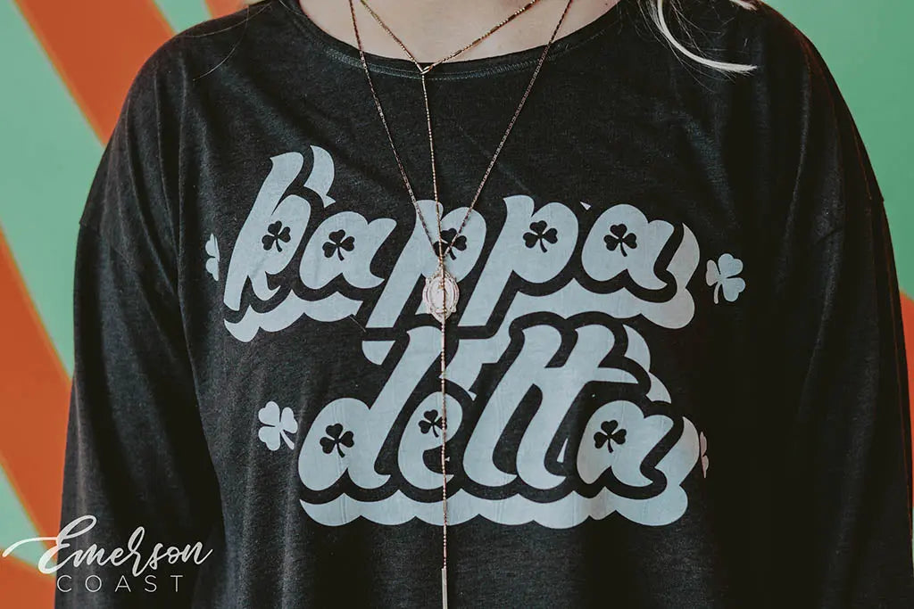 Kappa Delta PR Raw Neck Long Sleeve Tee