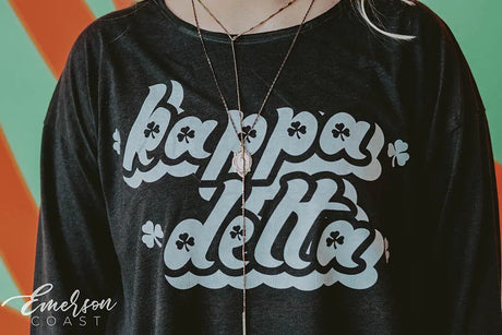 Kappa Delta PR Raw Neck Long Sleeve Tee