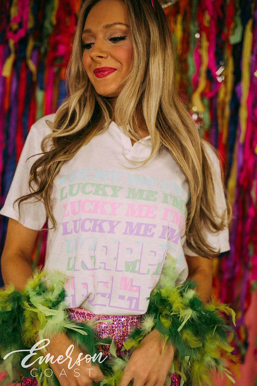 KD Lucky Me Bid Day Notch Tee