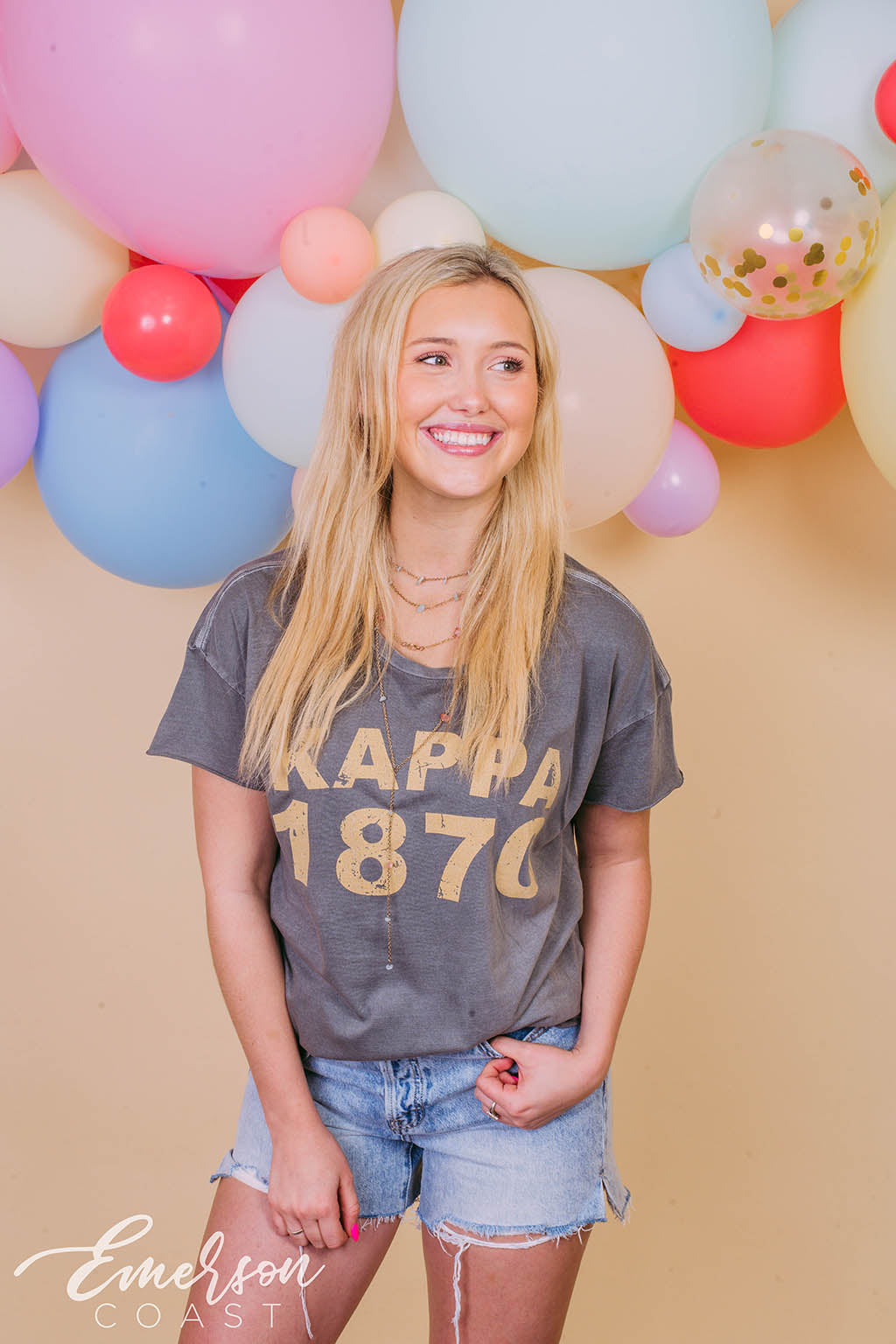 Kappa Kappa Gamma Grey Slouchy Tshirt