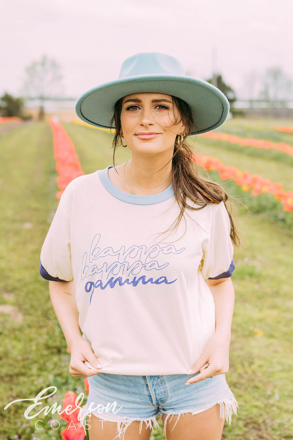 Kappa Kappa Gamma Blue Colorblock Ringer Tee