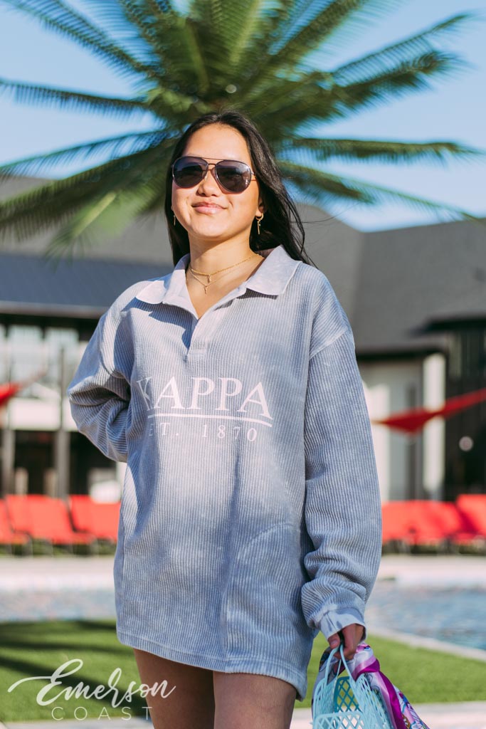 Kappa Kappa Gamma Lavender Gray Collard Cord