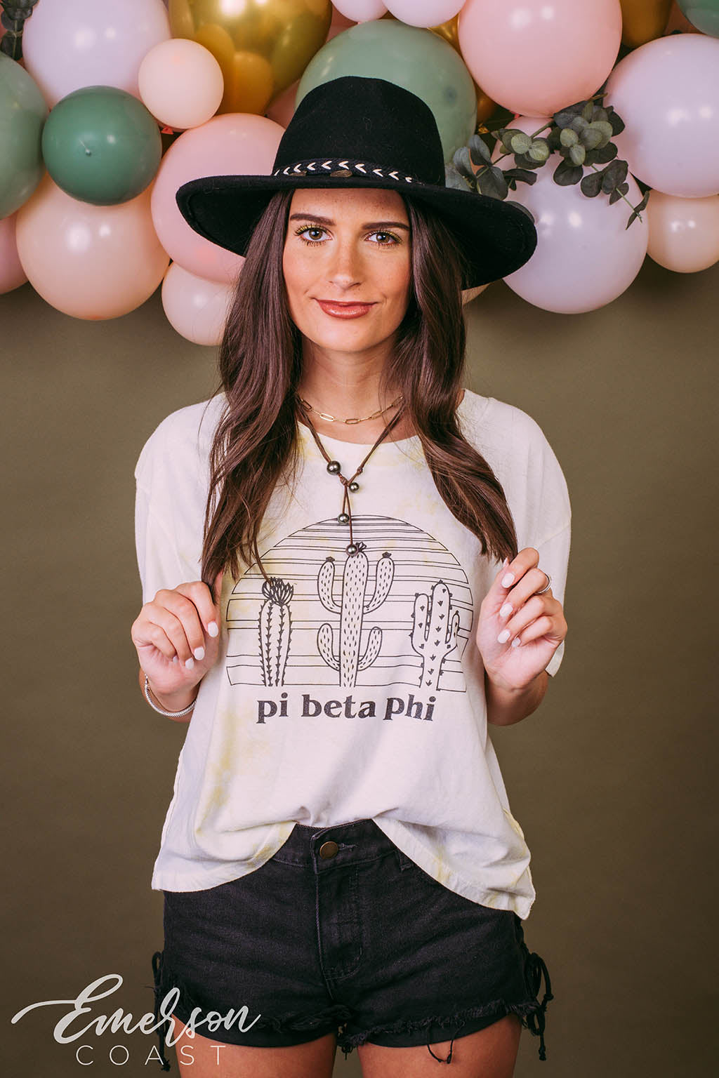 Pi Phi Yellow Tie Dye Crop Recruitment Tee