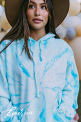 Phi Mu Aqua Tie Dye Hoodie
