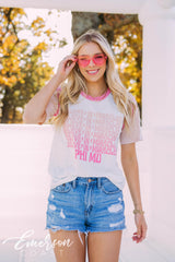 Phi Mu PR Believe In Miracles Colorblock Tee