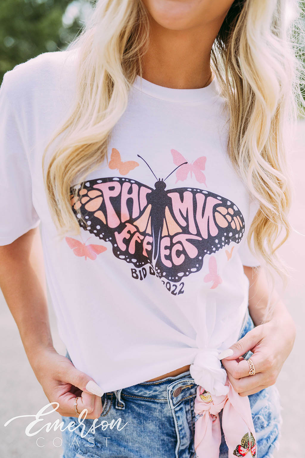 Phi Mu Bid Day Butterfly Effect Tee