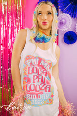 Phi Mu Bid Day Lollapalooza Themed Tank
