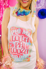 Phi Mu Bid Day Lollapalooza Themed Tank