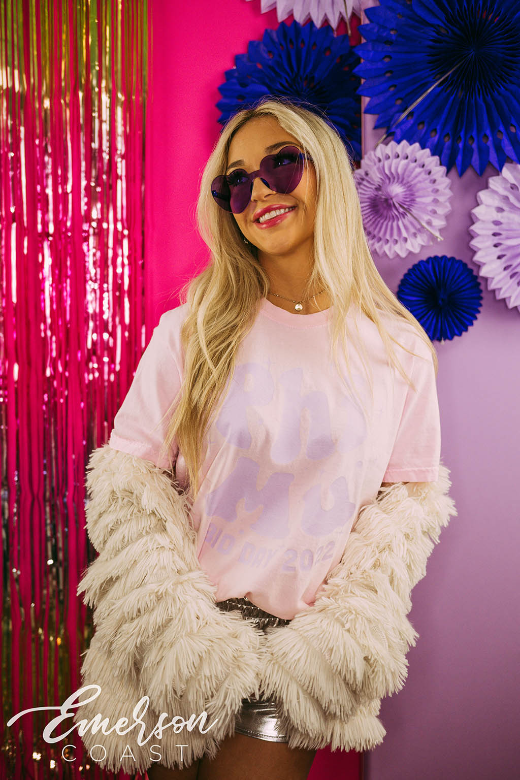 Phi Mu Bid Day Simple Pink Tee