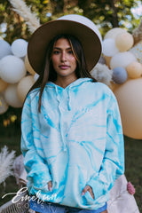 Phi Mu Aqua Tie Dye Hoodie