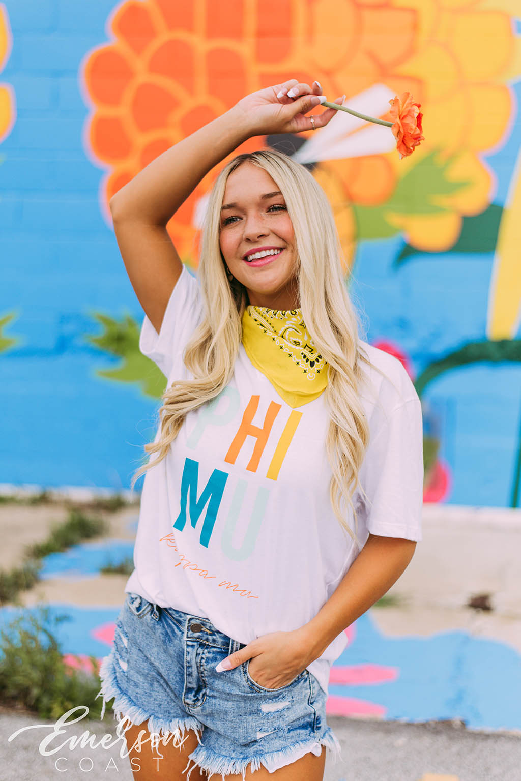 Phi Mu Colorful Recruitment Notch Tee