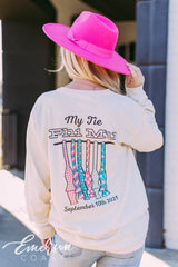 Phi Mu My Tie Ivory Long Sleeve Tee