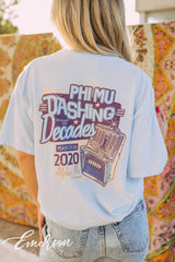 Phi Mu Function Dashing Through The Decades Tee