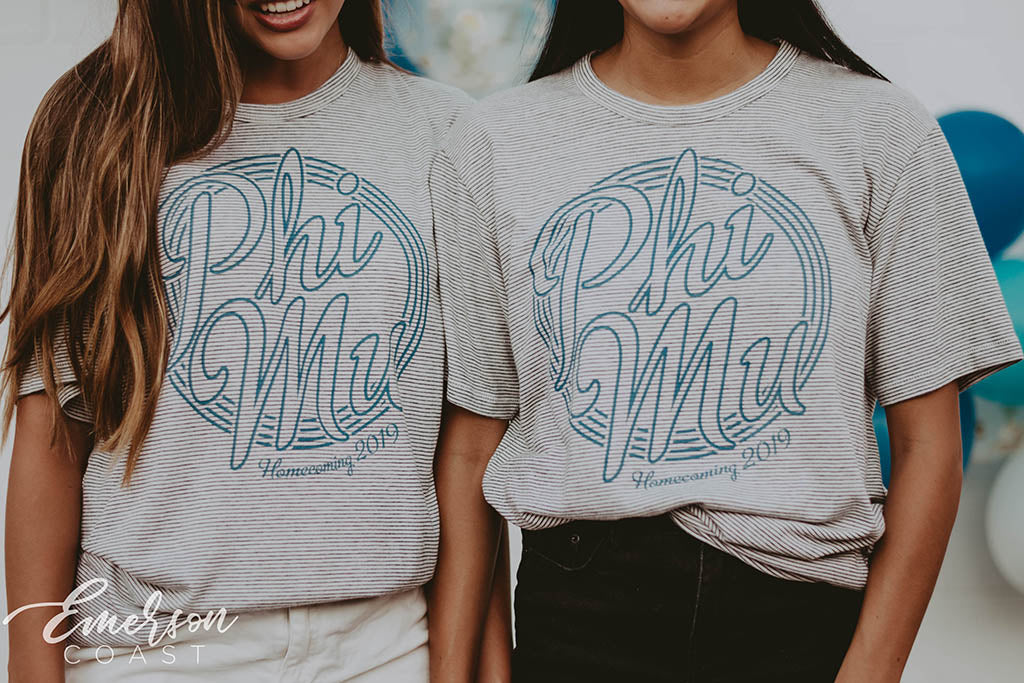 Phi Mu Homecoming Stripe Tshirt
