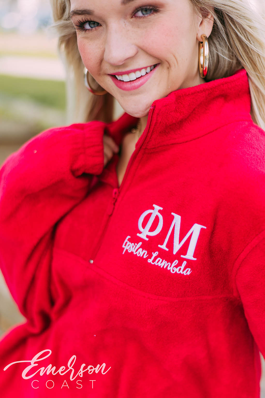 Phi Mu Embroidered Fleece Pullover