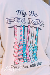Phi Mu My Tie Ivory Long Sleeve Tee