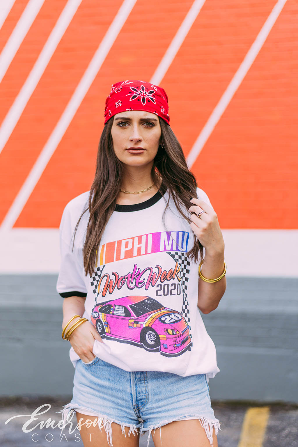 Phi Mu Nascar Work Week Ringer Tee