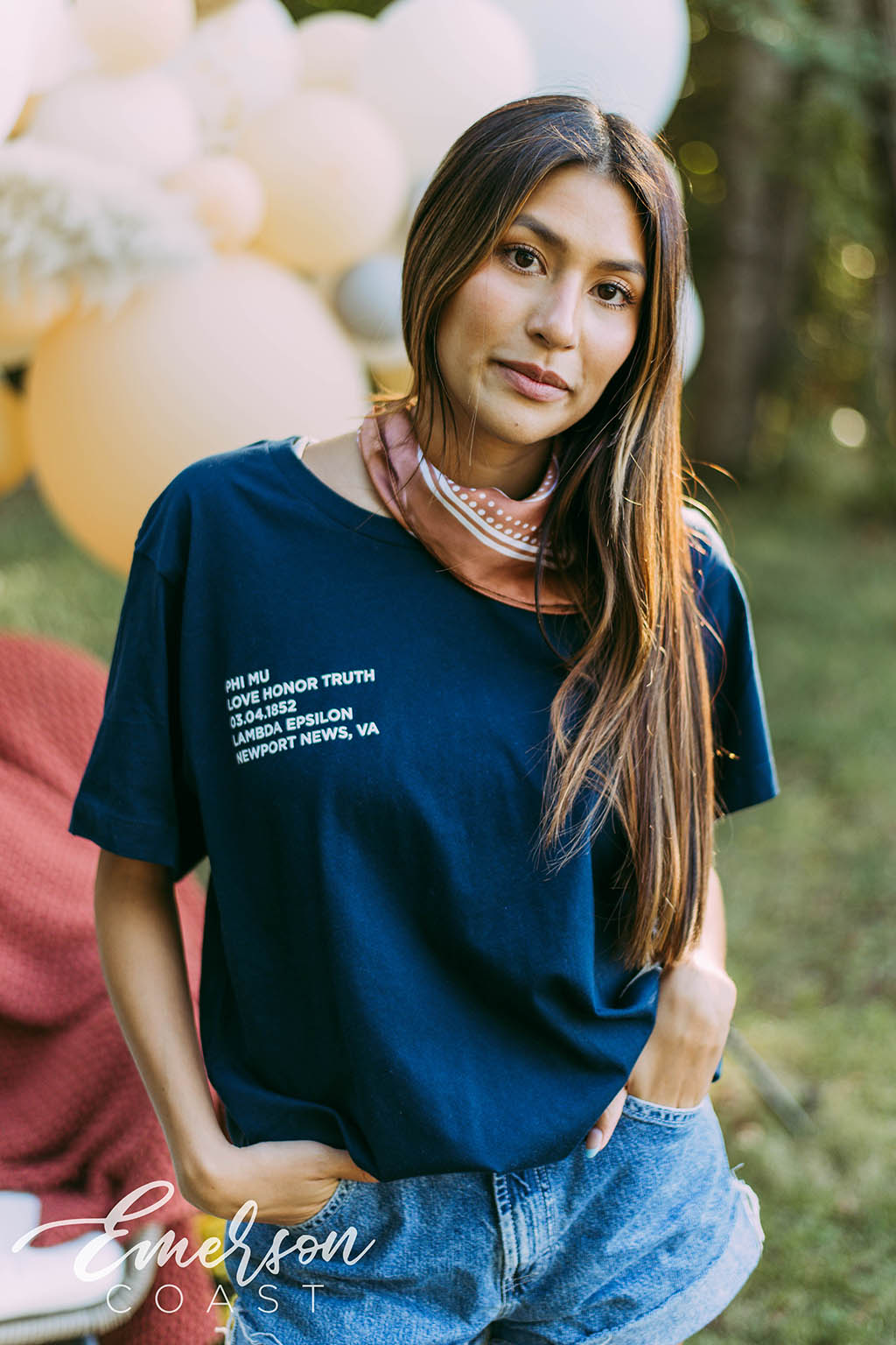Phi Mu Simple Navy Tee