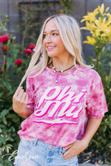 Phi Mu Pink Tie Dye Tee