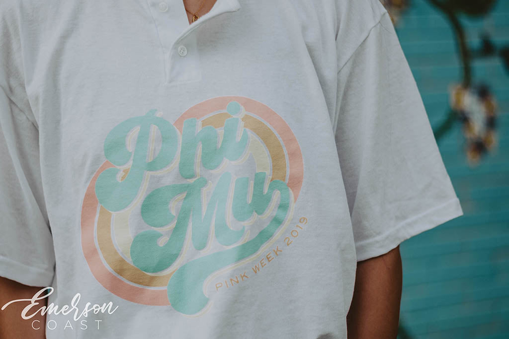 Phi Mu Pink Week Henley T-shirt