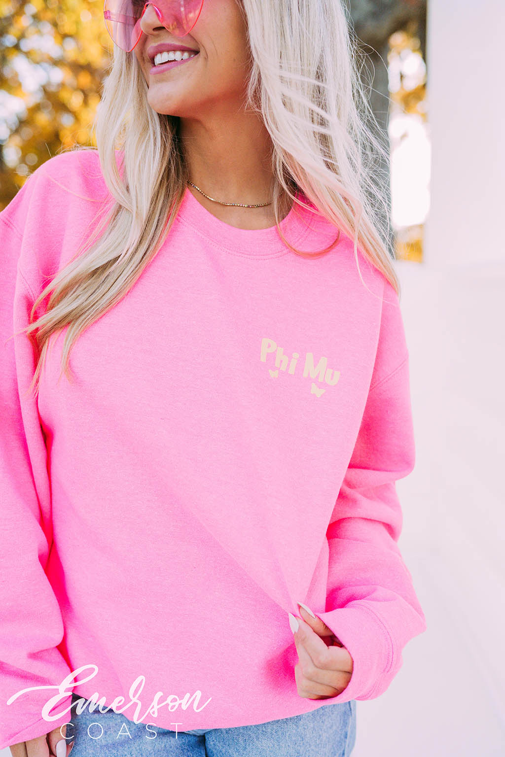 Phi Mu PR LIOB Smiley Face Crewneck