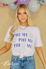 Phi Mu Recruitment Smiley Face Tee