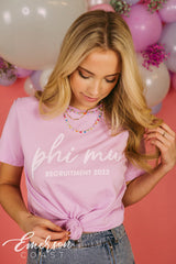 Phi Mu Simple Lilac Recruitment Tee