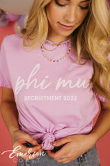 Phi Mu Simple Lilac Recruitment Tee