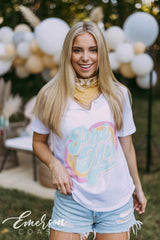 Phi Mu Retro Pastel Notch Tee
