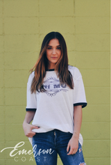 Phi Mu Navy Ringer Tee