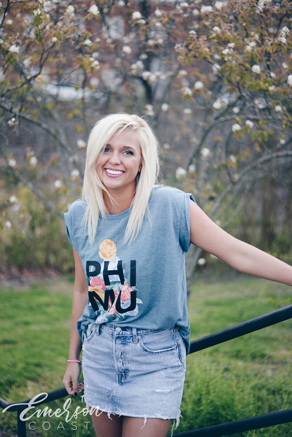 Phi Mu Rolled Cuff Tee
