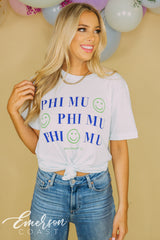 Phi Mu Recruitment Smiley Face Tee
