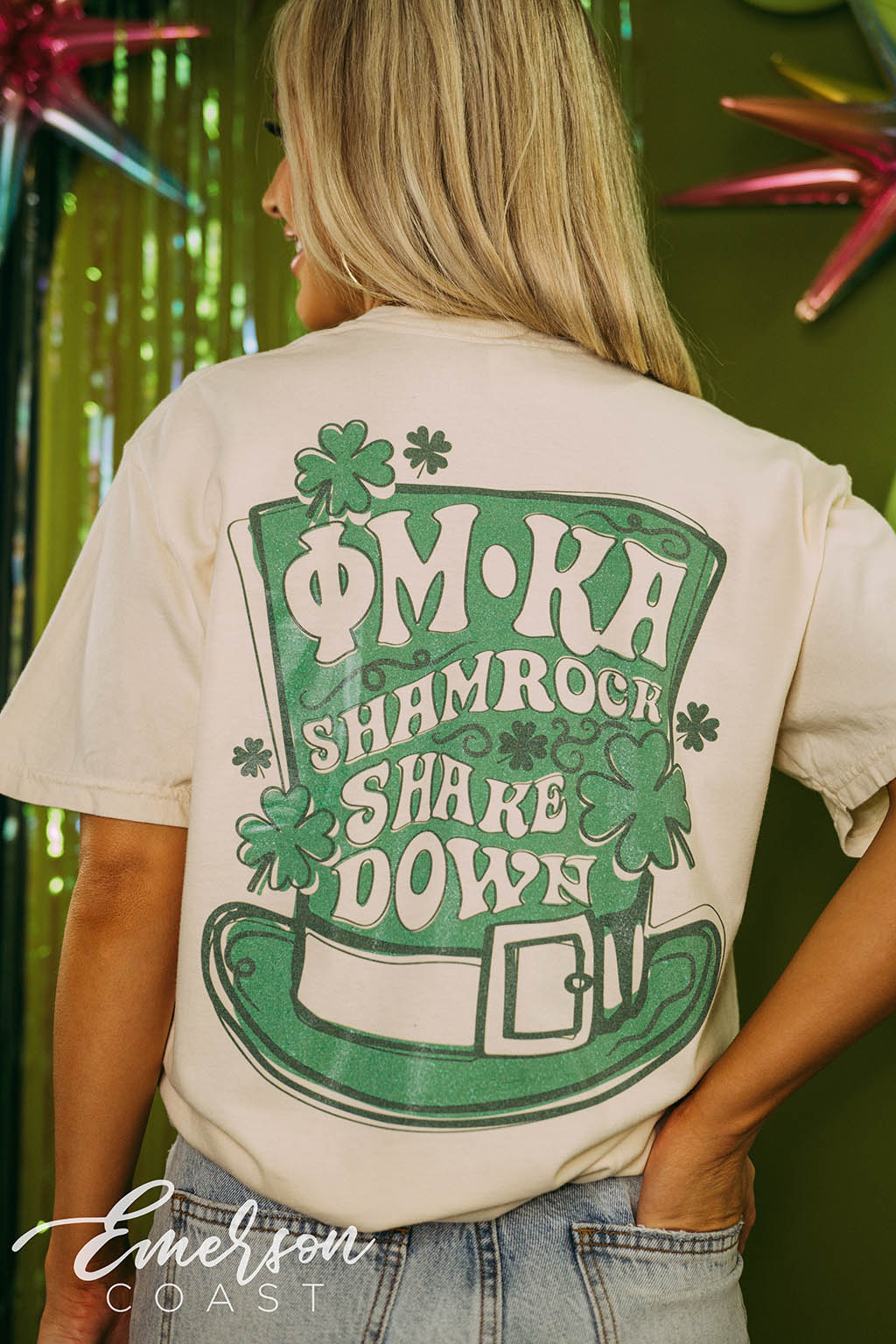 Phi Mu Social Shamrock Shake Down Tee