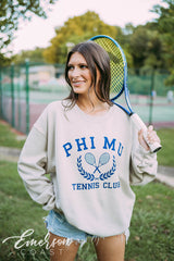 Phi Mu Tennis Club Sand Crewneck